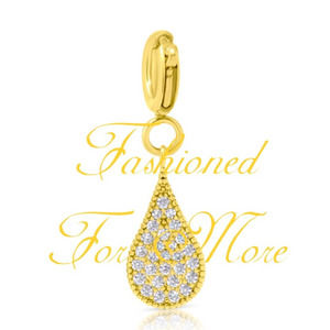 Removable Cubic Zirconia Teardrop Charm.
